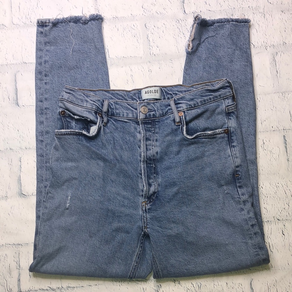 A. Golde High Waisted Distressed Jeans